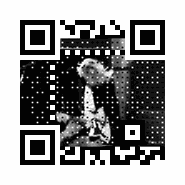 This contains a QR Code with a moving image of Kurt Kobain head banging