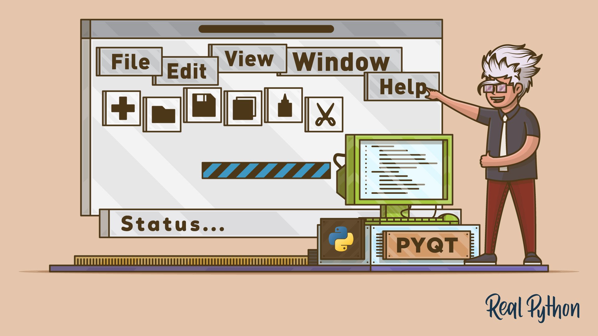 Python and PyQt: Creating Menus, Toolbars, and Status Bars