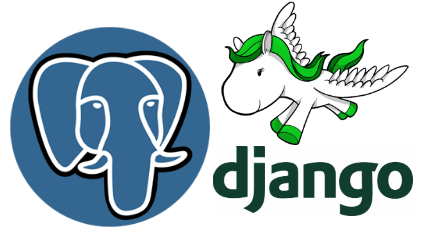 Django and postgres logos