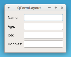 PyQt QFormLayout example