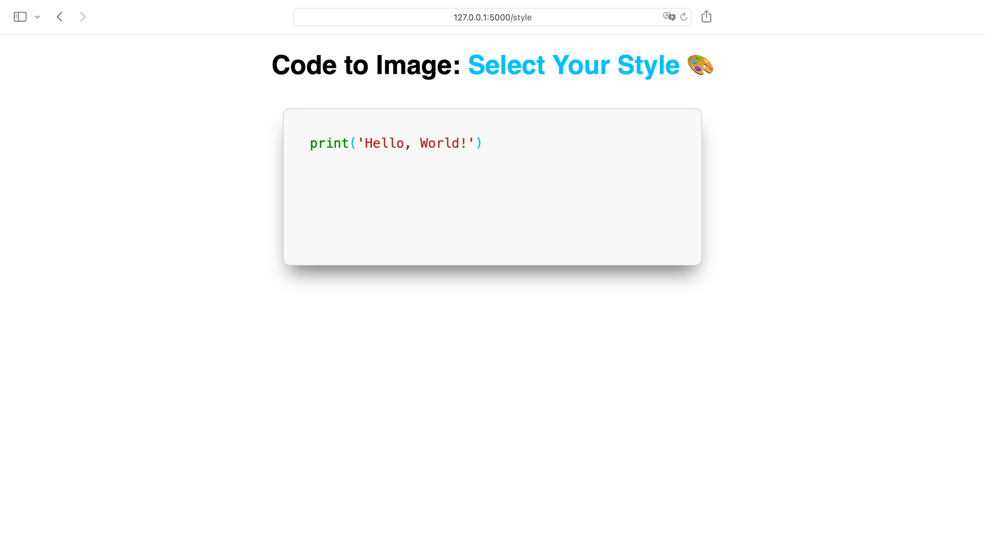 Code to Image Generator with highlighted code