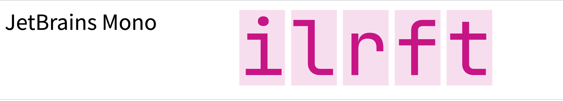 The letter irlft of the JetBrains Mono font