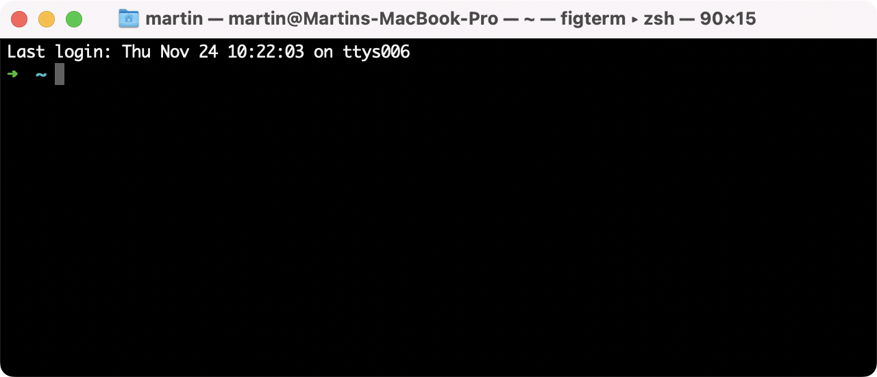 Screenshot of the macOS terminal