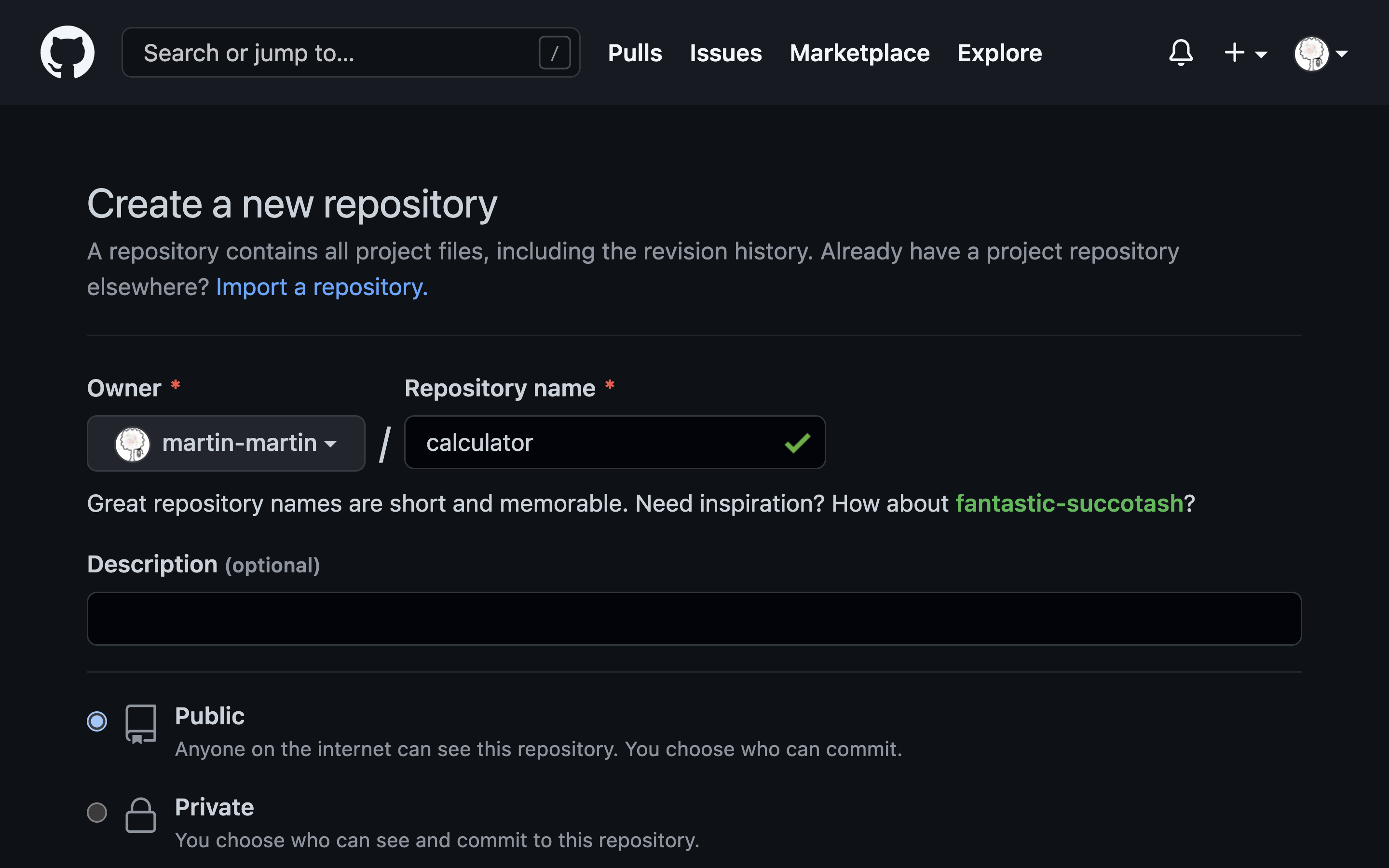 New repository page on GitHub