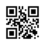An image of a basic black and white QR Code scaled to 5 x 5 pixels