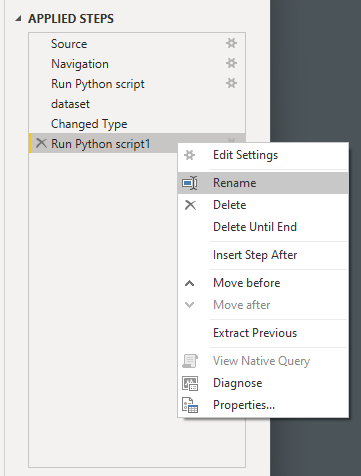 Rename an Applied Step in Power Query Editor