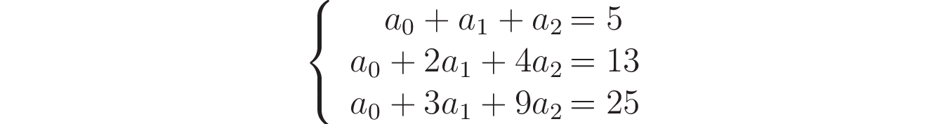 System of equations for polynomial interpolation