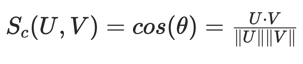 Cosine Similarity Equation
