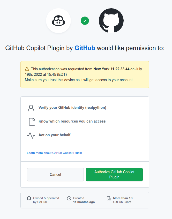 Authorize GitHub for PyCharm