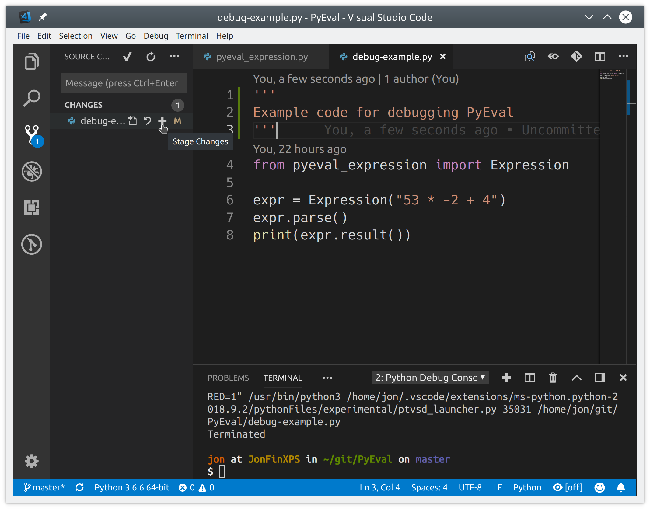 Committing changes in VSCode